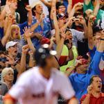 Fans at Fenway Park celebrated when Daniel Nava blasted the game-winning hit to center field.