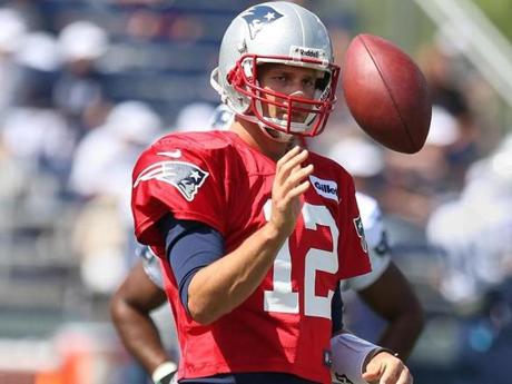Patriots quarterback Tom Brady will be looking to connect with a lot of newcomers in his receiving corps.
