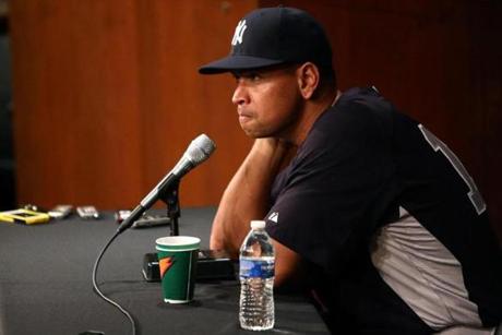 Alex Rodriguez held a press conference before the game Monday night in Chicago.
