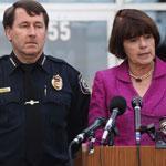 Middlesex District Attorney Marian T. Ryan (right) addressed the news media Friday regarding the arrest of Jared Remy, as Waltham Police Chief Keith MacPherson looked on.