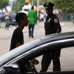 New York Police Department officers patrolled the Brownsville neighborhood of Brooklyn last week.