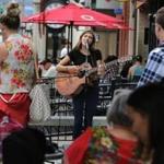 Natalie Quevedo, 18, a Berklee summer student from Rochester, N.Y., performed during an Aug. 8 concert on Boylston Street.