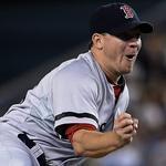 Boston’s Jake Peavy, who has made it a habit of dominating the Dodgers, did so again, firing a three-hitter.
