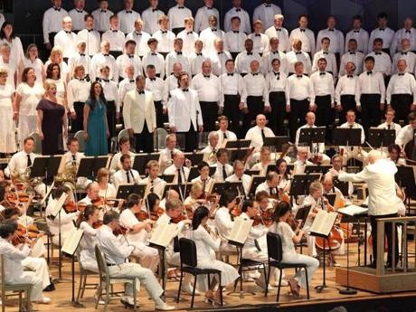 The Boston Symphony Orchestra, with Bernard Haitink on the podium, performing Sunday, the final day of the BSO’s season at Tanglewood. 

