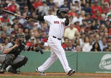 David Ortiz drove in two runs during the Red Sox’ four-run second inning.
