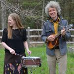 Elizabeth Mitchell and Dan Zanes (right) with Mitchell’s husband, Daniel Littleton, and daughter, Storey Littleton, in Woodstock, N.Y., where they collaborated on the album “Turn, Turn, Turn.”