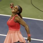 Serena Williams celebrated after defeating Victoria Azarenka for her fifth US Open championship.