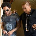 In July, Queen Latifah and singer-songwriter Lenny Kravitz looked over plans for the Kravitz-designed set of her new daytime TV talk show.