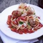 Spaghetti and meatballs. 