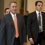 House Speaker John Boehner (left) gave in to urgings  to tie health care funding to the US spending battle. 