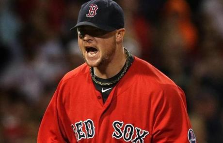 Starting pitcher Jon Lester allowed one run over seven strong innings for his 100th career victory.
