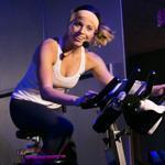 Jessica Bashelor led an indoor cycling class at the Handle Bar, a workout studio she opened this summer.