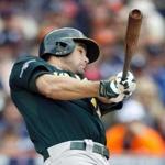 Athletics designated hitter Seth Smith hit a two-run home run in the fifth inning.