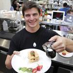 Hampton Creek Foods founder and chief executive Josh Tetrick displayed French toast made with his firm’s plant-based imitation egg product.
