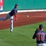 Clay Buchholz threw the ball before the start of Game 3.