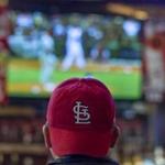 A Cardinals fan took in Game 1 of the Series at Paddy O’s in St. Louis on Wednesday.