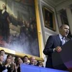 President Obama spoke at Faneuil Hall.
