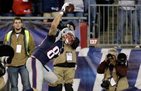 Rob Gronkowski scored for the Patriots in the second quarter.
