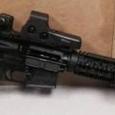 The stolen Colt M16-A1 (above) and HS Precision Pro-Series 2000 Sniper rifles were left in an FBI SWAT vehicle.