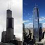 The Willis Tower, formerly known as the Sears Tower, in Chicago (left) and and 1 World Trade Center in New York (right).