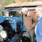 Highway Administrator Frank DePaola (left) checked out Michael Barnes’s Model A Ford.