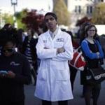 Dr. Vivek Murthy stood among other bystanders during the first day of legal arguments over the Affordable Care Act outside the Supreme Court in 2012.