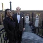 Christy Coleman (left), director of the American Civil War Center at Tredegar Iron Works, and Waite Rawls of the Museum of the Confederacy at the old Tredegar Iron Works.