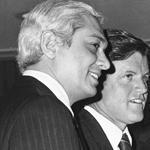 Edmund M. Reggie escorted Edward Kennedy during the senator’s visit to Louisiana for a union conference.