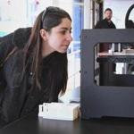 Franki Lepore of Boston got a close look at the Replicator 2, a 3-D printer, at the new MakerBot store on Newbury Street.