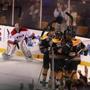 The Bruins celebrated David Krejci’s game-winning goal in overtime.