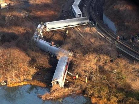At least four people were killed and dozens were injured when a passenger trail derailed in the Bronx. 
