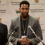Ndaba Mandela, a grandson of former South African President Nelson Mandela, talked to journalists in Johannesburg, South Africa,, on Saturday.