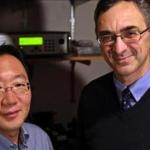 At Mass. General, Dr. Satoshi Kashiwagi (left) and Dr. Mark Poznansky led a team that spent nearly a year trying out different lasers to determine a safe dosage in mice.