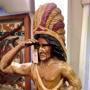This wooden Indian statue sold for $4,250 at the auction. 