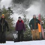 Snowboarders at  Loon Mountain in New Hampshire. 