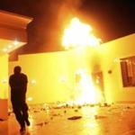 The US Consulate in Benghazi, Libya, was in flames during a protest by an armed group in September 2012.