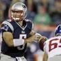 Tim Tebow  as a Patriot during preseason action in August. (AP Photo/Mary Schwalm)
