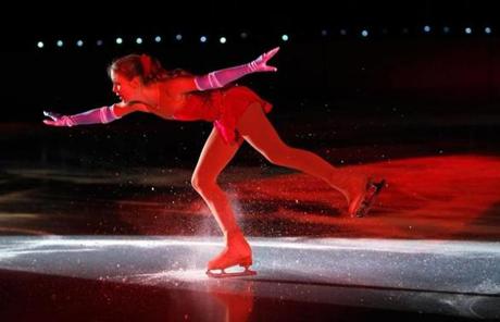Alexandra Roloff performed in a figure skating show on the Frog Pond.
