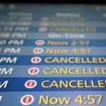 Many of the nearly 1,100 daily flights at Logan Airport were canceled or delayed.