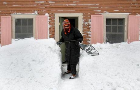 Saira Austin shoveled her way out of her Gloucester home.
