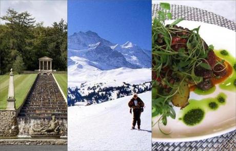 Ballyfin Demense in County Laois, Ireland; The Alps around Grindelwald, Switzerland; Octopus salad at The Chase Fish & Oyster Bar in Toronto.
