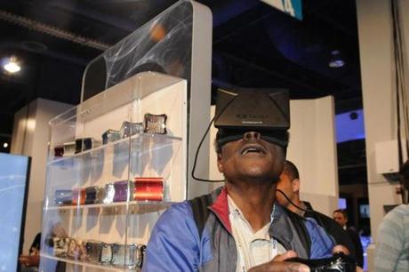 Hiawatha Bray was enamored with the Oculus Rift virtual reality goggles.

