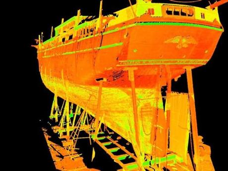 Mystic Seaport historians used a 3-D scan during renovation work on the historic Charles W. Morgan whaling vessel.
