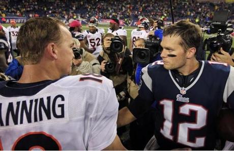 Peyton Manning and Tom Brady will face off for the 14th time. 
