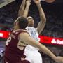 North Carolina’s Brice Johnson dunked over Ryan Anderson in the second half.