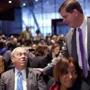 Boston Mayor Martin Walsh greeted former mayor Thomas Menino at the 44th annual Martin Luther King, Jr. breakfast held at the Boston Convention Center on Monday morning.