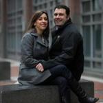 Love Letters commenters Alison Leed and Dave Dybes in Kendall Square, where they both work in the field of science.