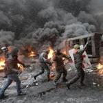 Protesters clashed with police in central Kiev, Ukraine. 