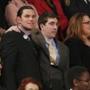 Carlos Arredondo and Jeff Bauman at the speech Tuesday. The pair have become close since the Marathon bombing. 