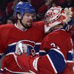 Montreal’s Carey Price, right, and Douglas Murray won for just the second time in seven games on Tuesday. 
